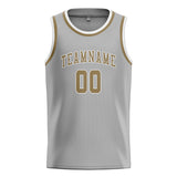 Custom Gray & Light Khaki Colors Design Sports Basketball Jersey