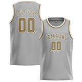 Custom Gray & Light Khaki Colors Design Sports Basketball Jersey