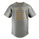 Custom Gray & Light Khaki Colors Design Sports Baseball Jersey