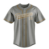 Custom Gray & Light Khaki Colors Design Sports Baseball Jersey