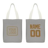 Custom Gray Khaki Canvas Tote Bag