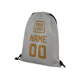 Custom Gray Khaki Drawstring Bag