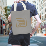 Custom Gray Khaki Canvas Tote Bag