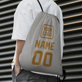 Custom Gray Khaki Drawstring Bag
