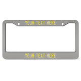 Custom Gray Light Yellow License Plate Frame