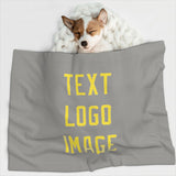 Custom Gray Light Yellow Pet Blanket
