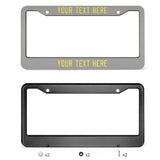 Custom Gray Light Yellow License Plate Frame