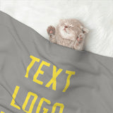 Custom Gray Light Yellow Pet Blanket