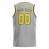 Custom Gray & Light Yellow Colors Design Sports Basketball Jersey