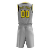 Custom Gray Light Yellow Basketball Set