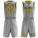 Custom Gray Light Yellow Basketball Set