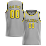 Custom Gray & Light Yellow Colors Design Sports Basketball Jersey