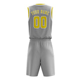 Custom Gray Light Yellow Basketball Set