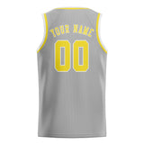 Custom Gray & Light Yellow Colors Design Sports Basketball Jersey