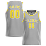 Custom Gray & Light Yellow Colors Design Sports Basketball Jersey