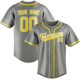 Custom Gray & Light Yellow Colors Design Sports Baseball Jersey