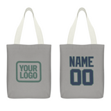 Custom Gray Blue Canvas Tote Bag