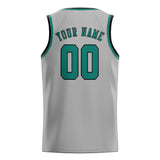 Custom Gray & Blue Green Colors Design Sports Basketball Jersey