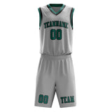 Custom Gray Blue Green Basketball Set