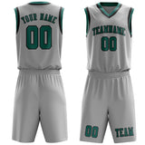 Custom Gray Blue Green Basketball Set