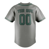 Custom Gray & Blue Green Colors Design Sports Baseball Jersey