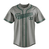Custom Gray & Blue Green Colors Design Sports Baseball Jersey
