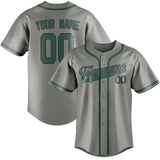 Custom Gray & Blue Green Colors Design Sports Baseball Jersey