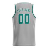 Custom Gray & Blue Green Colors Design Sports Basketball Jersey