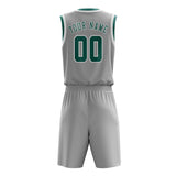 Custom Gray Blue Green Basketball Set