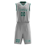Custom Gray Blue Green Basketball Set