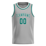 Custom Gray & Blue Green Colors Design Sports Basketball Jersey