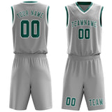 Custom Gray Blue Green Basketball Set