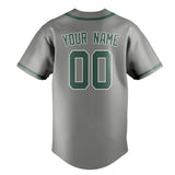 Custom Gray & Blue Green Colors Design Sports Baseball Jersey