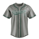 Custom Gray & Blue Green Colors Design Sports Baseball Jersey