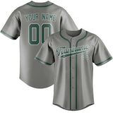Custom Gray & Blue Green Colors Design Sports Baseball Jersey