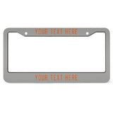 Custom Gray Orange License Plate Frame