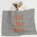 Custom Gray Orange Pet Blanket