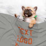 Custom Gray Orange Pet Blanket