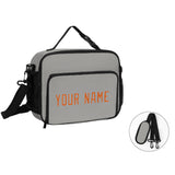 Custom Gray Orange Lunch Bag