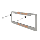 Custom Gray Orange License Plate Frame