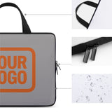 Custom Gray Orange Laptop Bag