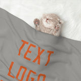 Custom Gray Orange Pet Blanket
