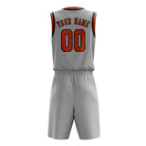 Custom Gray Orange Basketball Set