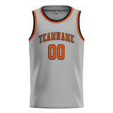 Custom Gray & Orange Colors Design Sports Basketball Jersey
