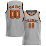 Custom Gray & Orange Colors Design Sports Basketball Jersey