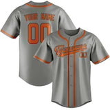 Custom Gray & Orange Colors Design Sports Baseball Jersey