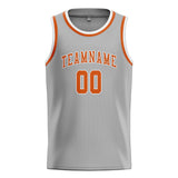 Custom Gray & Orange Colors Design Sports Basketball Jersey