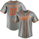 Custom Gray & Orange Colors Design Sports Baseball Jersey