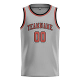 Custom Gray & Copper Rose Colors Design Sports Basketball Jersey