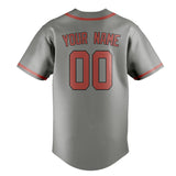 Custom Gray & Copper Rose Colors Design Sports Baseball Jersey
